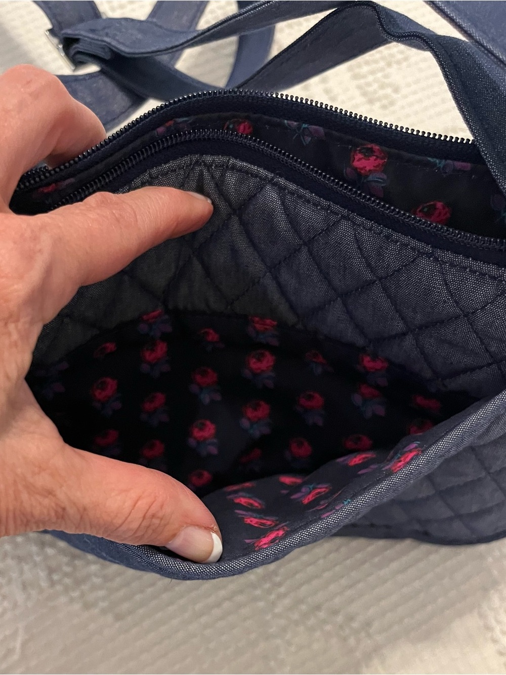 Vera Bradley Little Hipster in Quilted Denim, LNWOT - Picture 6 of 13